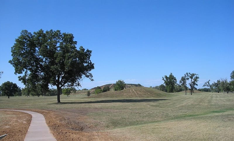 Earthen mounds at Cahokia Mounds State Historic Site