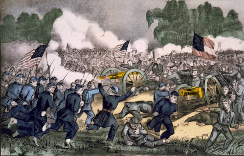 Currier and Ives print of the Battle of Gettysburg