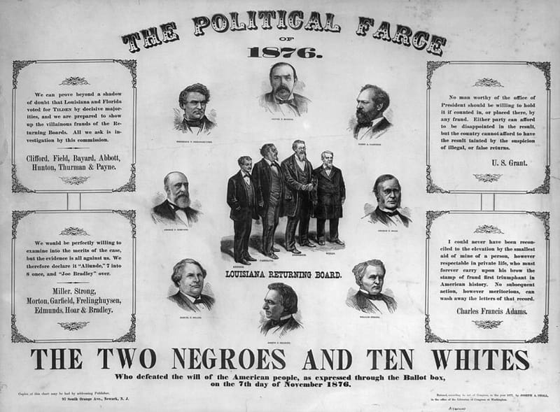 Political cartoon about the disputed election of 1876