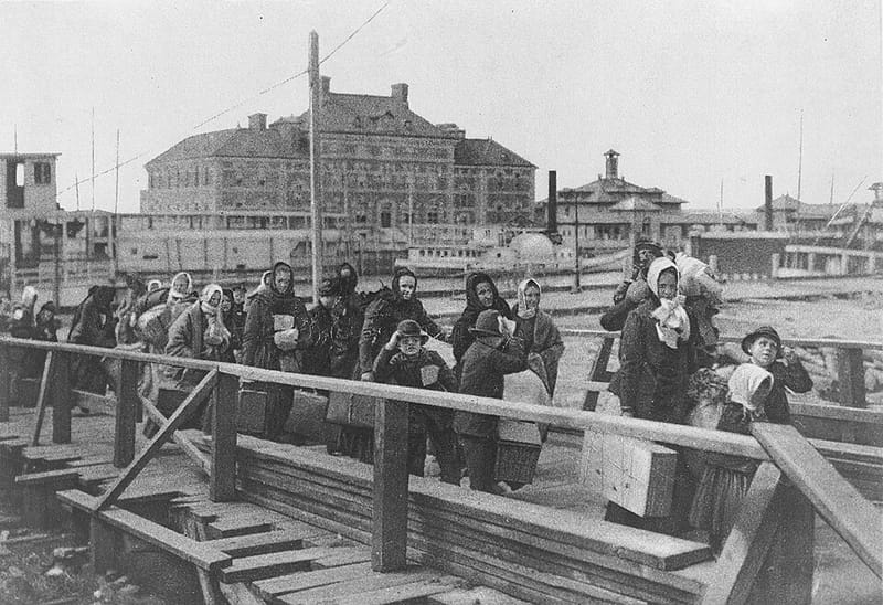 Ellis Island immigration station in 1902