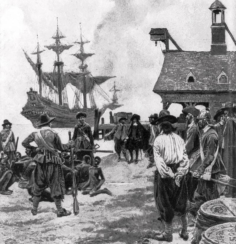 Howard Pyle’s 1901 illustration imagining the arrival of Africans at Jamestown in 1619