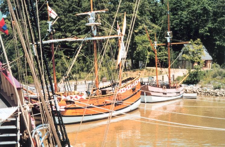 Replicas of the ships that carried the Jamestown colonists