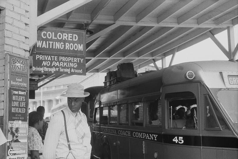 A segregation sign in Durham, North Carolina