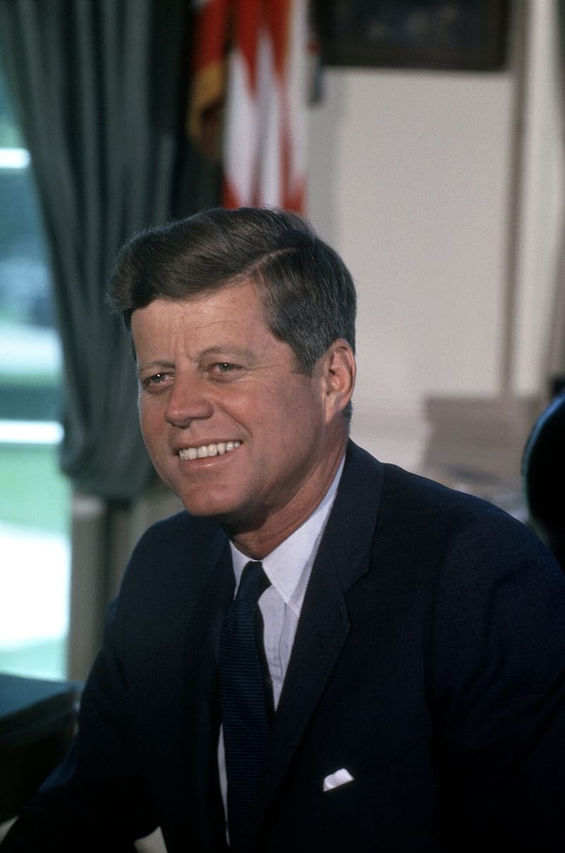 Official White House portrait photograph of President John F. Kennedy, July 1963