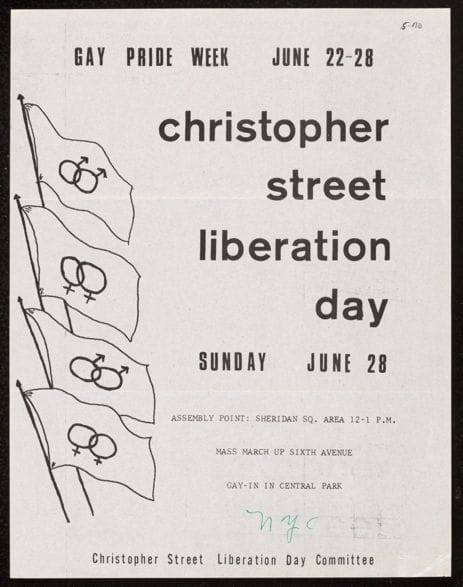 Marchers at the first Christopher Street Liberation Day in New York, 1970