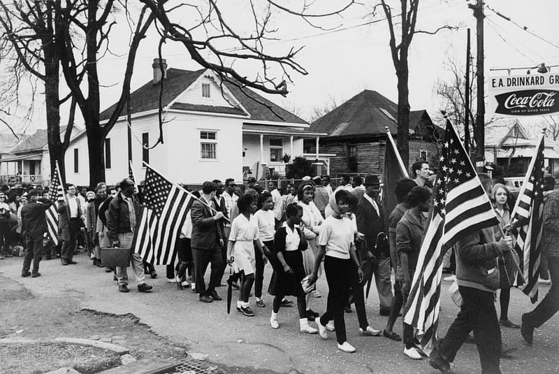 Marchers on the Selma to Montgomery march