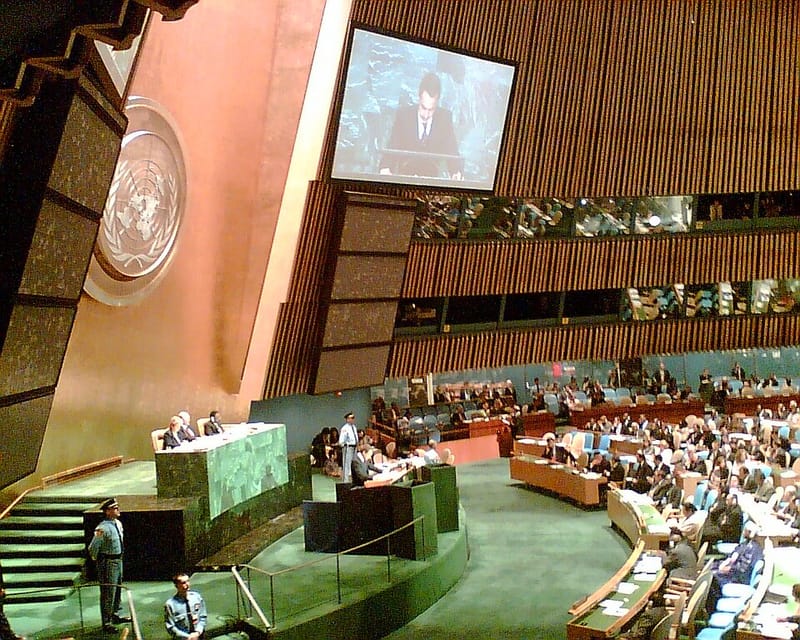 The United Nations General Assembly hall